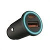 Auto įkroviklis, 12/24V, USB + USB-C, PD+QC, juodas