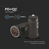 Auto įkroviklis, 12/24V, USB + USB-C, PD+QC, juodas