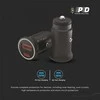 Auto įkroviklis, 12/24V, USB + USB-C, PD+QC, juodas