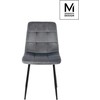 MODESTO kėdė CARLO tamsiai pilka - aksominė, metalinė