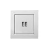 Liregus Įleistinis USB- kroviklis EPSILON, dvivietis, baltos sp., 220V, 50-60Hz, 3,4A