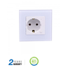 V-tac Kištukinis lizdas WIFI, balto stiklo apdaila, suderinamas su AMAZON ALEXA ir GOOGLE HOME