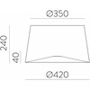Gaubtas, skirtas šviestuvui STILO, baltas, 420mm, 5PANT0010B