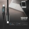 Greito įkrovimo laidas, USB-C/USB-C, juodas, 1m