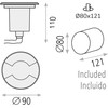 Įleidžiamas lauko šviestuvas INDUS, GU10, aliuminio sp., E2066080IN