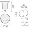 Įleidžiamas lauko šviestuvas INDUS, GU10, aliuminio sp., E2065080IN