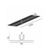 Įleidžiamas magnetinės sistemos PICO_LINE bėgelis, 24V, juodas, 1m