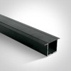 Įleidžiamas profilis, juodas, 2m, komplektuojamas su juodu difuzoriumi ir užbaigimais, 25mm LED juostai, 7910R/B/B