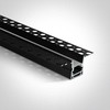 Įleidžiamas profilis, juodas, 2m, komplektuojamas su baltu difuzoriumi ir užbaigimais, 12mm LED juostai, 7903TR/B