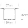 Įleidžiamas profilis su baltu difuzoriumi, 2m, 7910R/B. Komplektuojama su 2 poromis užbaigimų. Tinkama LED juostoms 25 mm.