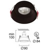 Įleidžiamas šviestuvas DALAS, GU10, juodas, 90mm, 4335601