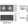 Ledvance Įleidžiamas šviestuvas MULTI 2x30W 4000K FL WT/BK