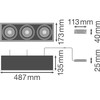 Ledvance Įleidžiamas šviestuvas MULTI 3x30W 4000K FL WT/BK
