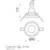 Įleidžiamas šviestuvas NORK, GU10, baltas, P36771B