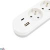 Bemko Ilgintuvas, 3-vietis, 2m, su 2x USB(C+A), baltas, max 3500W