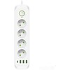 Ilgintuvas, 4-vietis, baltas, 1500mm, su USB