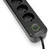 Ilgintuvas, 4-vietis, juodas, 1500mm, su USB