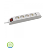 Ilgintuvas 4-vietis V-TAC, 2 usb jungtys, baltos spalvos, šviečiantis įjungimo mygtukas