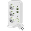 Ilgintuvas LINEA PRO, 3 kištukinių lizdų, 4xUSB-A, 1xUSB-C, su jungikliu, baltas, 1,5m