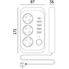 Ilgintuvas LINEA PRO, 3 kištukinių lizdų, 4xUSB-A, 1xUSB-C, su jungikliu, juodas, 5m