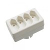 V-tac Keturvietis lizdo adapteris, 2,5A, baltas