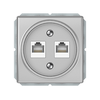 Kompiuterio lizdas VILMA STANDARD ST 150 be rėmelio, 2 vietų (2xRJ45 CAT5E UTP), metalo spalvos