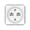Kompiuterio lizdas VILMA STANDARD ST 150 be rėmelio, 2 vietų (2xRJ45 CAT5E UTP), baltas
