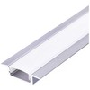 LED įleidžiamas profilis P02, anoduoto sidabro sp., 2m, su dangteliu ir užbaigimais