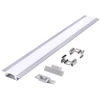 LED įleidžiamas profilis P02, anoduoto sidabro sp., 2m, su dangteliu ir užbaigimais
