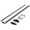 LED įleidžiamas profilis P02, juodas, 2m, su dangteliu ir užbaigimais