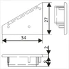 Bikuvalt LED juostos profilio CORNER27 užbaigimo elementas L+R, baltas