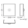 LED juostos profilio LINEA-IN20 tvirtinimo elementai U7, komplekte 2 vnt.