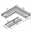 LED juostos profilio SURFACE10 kampinis sujungimas L (anoduotas)
