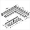 Bikuva.lt LED juostos profilio SURFACE10 kampinis sujungimas L (baltai nudažytas)