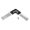 LED juostos profilio SURFACE14 90 laipsnių kampinis sujungimas, juodai anoduotas