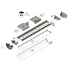 LED juostos profilis ARC12, anoduoto aliuminio sp., 2m, su dangteliu, užbaigimais ir tvirtinimo elementais