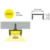 LED juostos profilis BEGTON12 J/S, anoduotas aliuminis, 2m