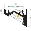 Bikuvalt LED juostos profilis CORNER10 BC/UX, anoduotas aliuminis, 2m