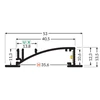 Bikuvalt LED juostos profilis FLAT8 H/UX, baltas, 2m