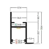 Bikuvalt LED juostos profilis FRAME14 BC/Q, anoduotas aliuminis, 2m