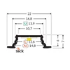 Bikuvalt LED juostos profilis GROOVE10.V2 A1C/U, baltas, 2m