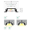 Bikuvalt LED juostos profilis GROOVE14 EF/TY, anoduotas aliuminis, 2m