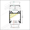 Bikuvalt LED juostos profilis LINEA20 EF/TY, anoduotas aliuminis, 2m