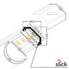 LED juostos profilis QUARTER10 BD/U6, anoduotas aliuminis, 2m