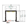LED juostos profilis SMART-IN16, neanoduotas aliuminis, 2m