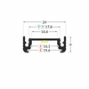 LED juostos profilis SURFACE14 EE7F/TY, juodas, 1m