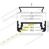 LED juostos profilis SURFACE14 EF/TY, anoduotas aliuminis, 2m
