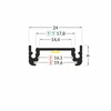 LED juostos profilis SURFACE14 EF/TY, juodas, 2m