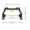 LED juostos profilis UNI12 BCD/U, baltas, 2m