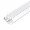 LED kampinis profilis N01, baltas, 2m, su dangteliu ir užbaigimais